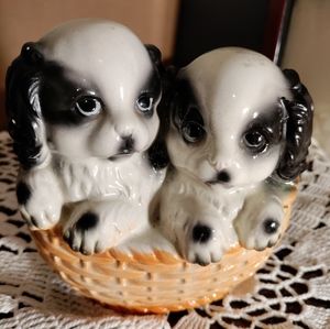 Vintage Twin Spaniels Bank